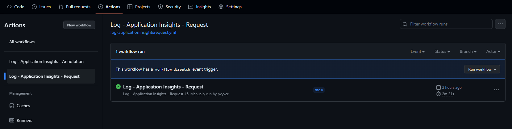 Request Workflow Run