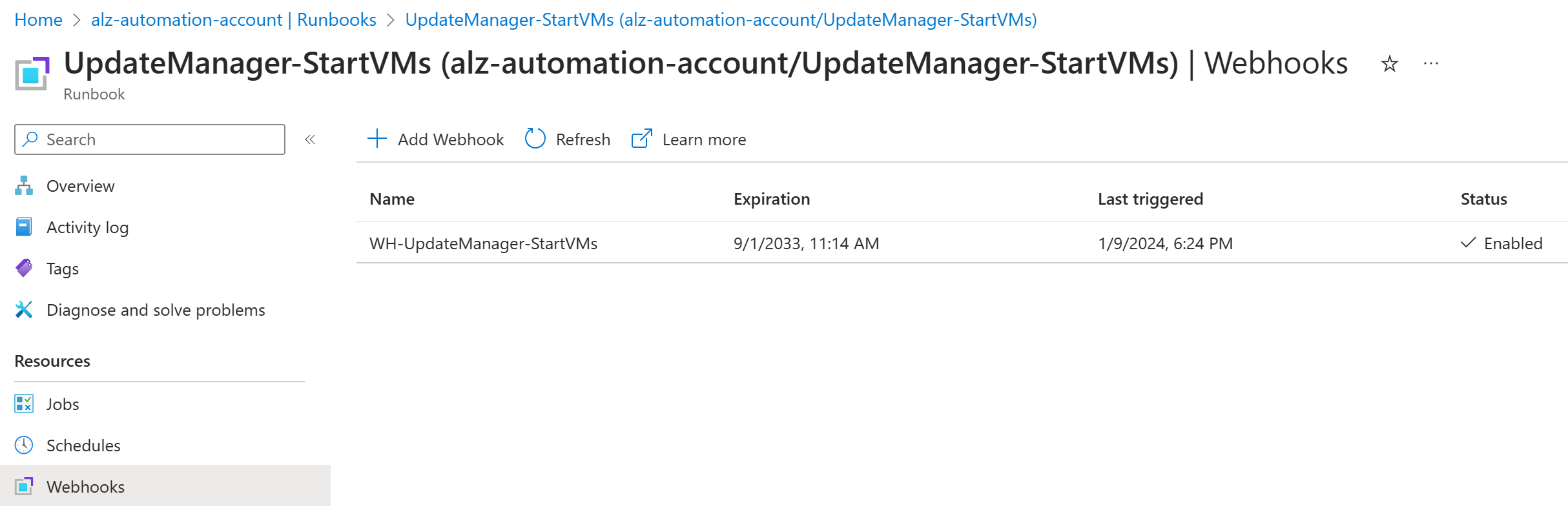 webhook start vm
